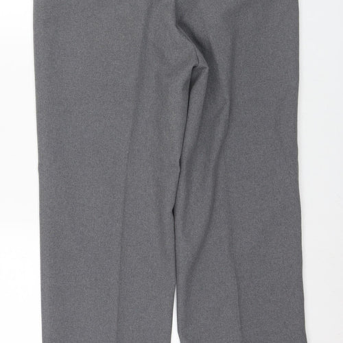 Ralph Men's Grey Trousers, L Size, Flat Front, Casual