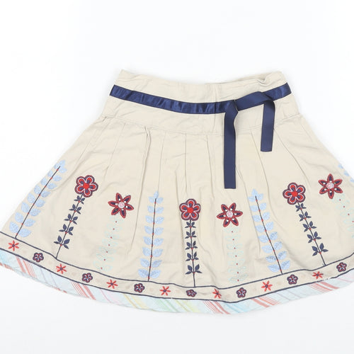 Debenhams Girls Beige Embroidered Skirt, Size 3 Years