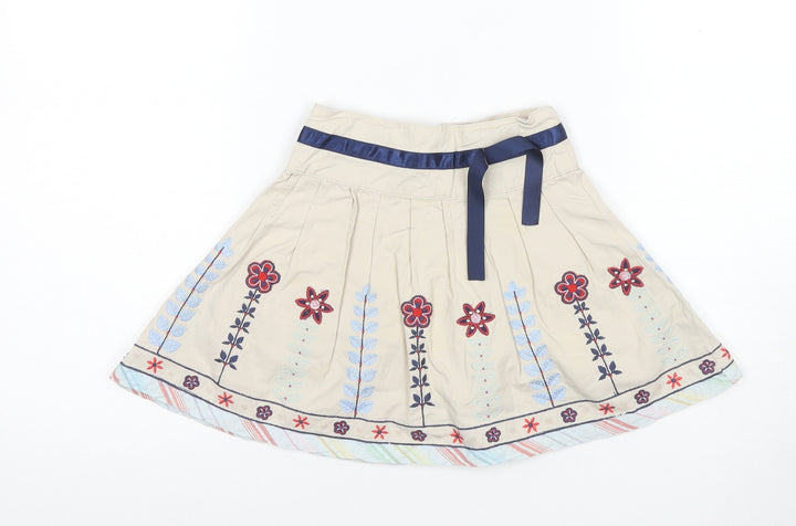 Debenhams Girls Beige Embroidered Skirt, Size 3 Years