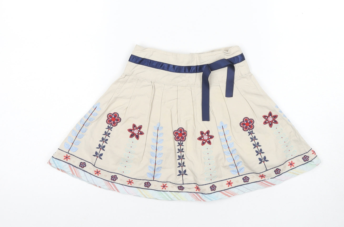 Debenhams Girls Beige Embroidered Skirt, Size 3 Years