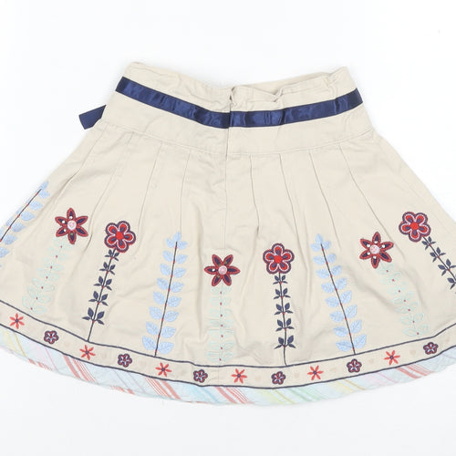 Debenhams Girls Beige Embroidered Skirt, Size 3 Years