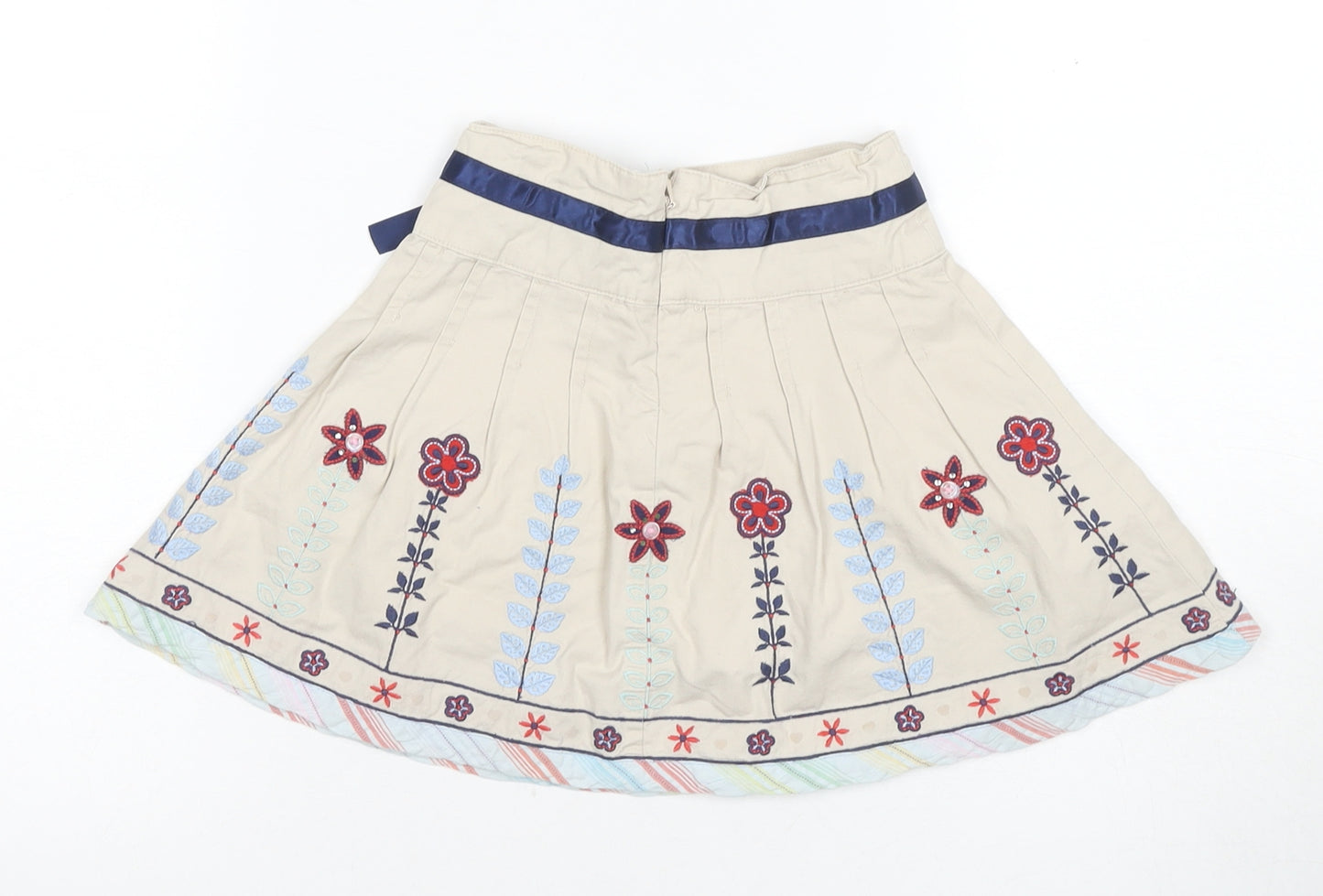 Debenhams Girls Beige Embroidered Skirt, Size 3 Years
