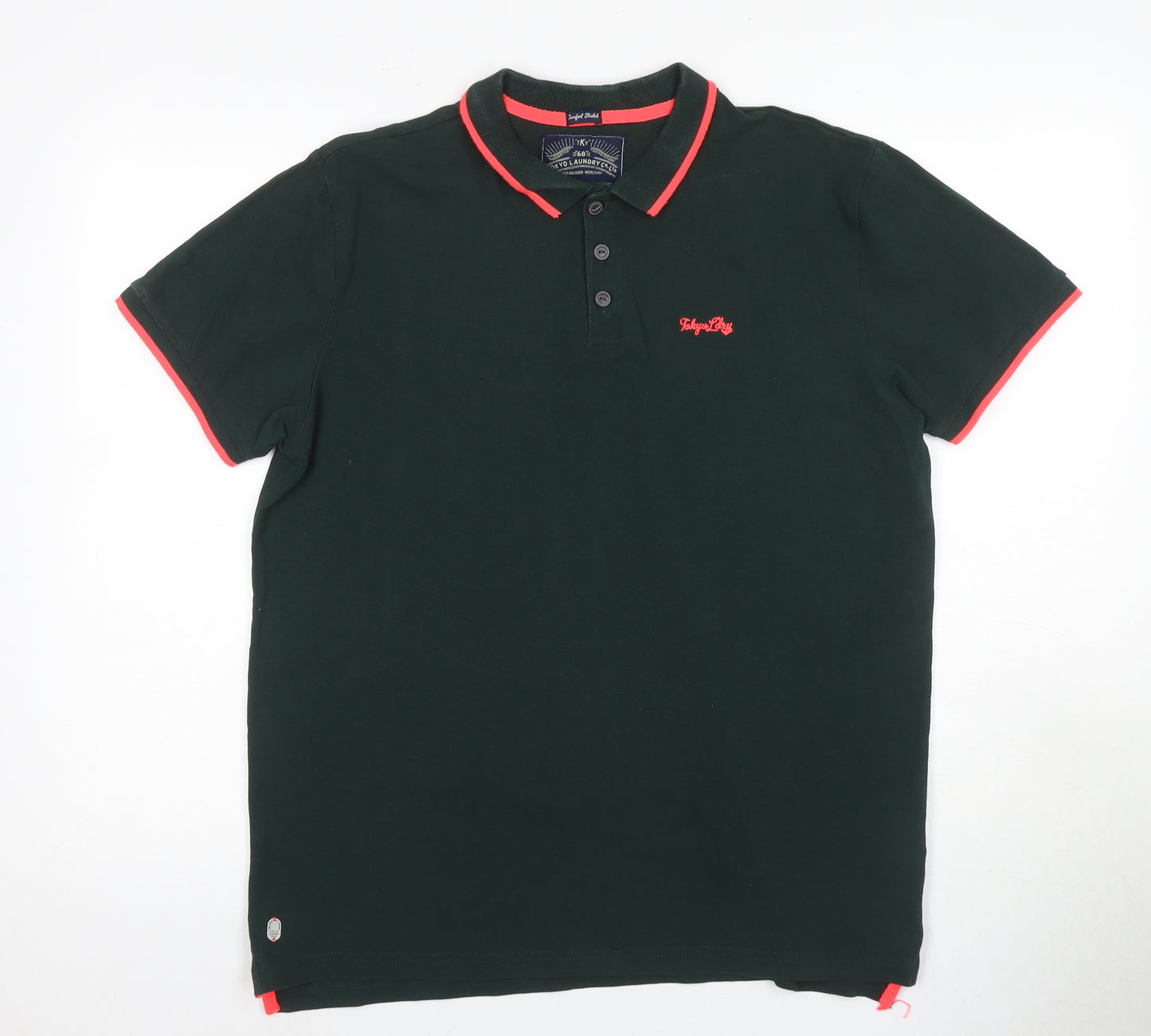 Outfitters Men's Green Polo Shirt, Size L, Casual Style