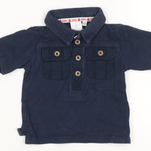 Jasper Conran Unisex Baby Blue Polo Shirt, 3-6 Months, Cotton