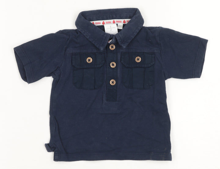 Jasper Conran Unisex Baby Blue Polo Shirt, 3-6 Months, Cotton