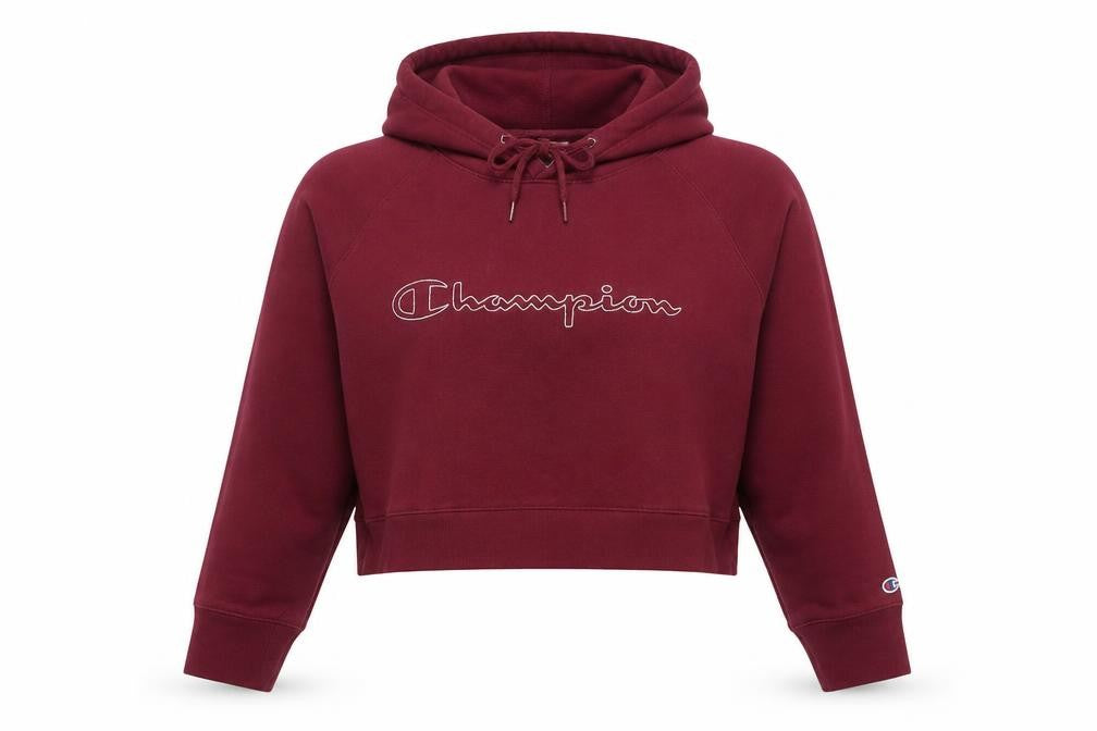 Front view of Champion Women's Red Pullover Hoodie XL - Logo, Comfortable