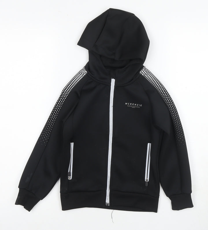 McKenzie Boys Full Zip Black Hoodie 5-6 Years