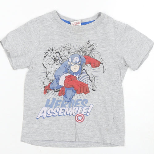 Marvel Boys Grey Captain America Avengers T-Shirt 3-4 Years