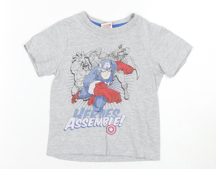 Marvel Boys Grey Captain America Avengers T-Shirt 3-4 Years