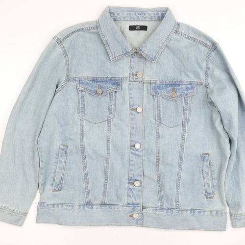 Missguided Women's Blue Denim Jacket Size L Casual