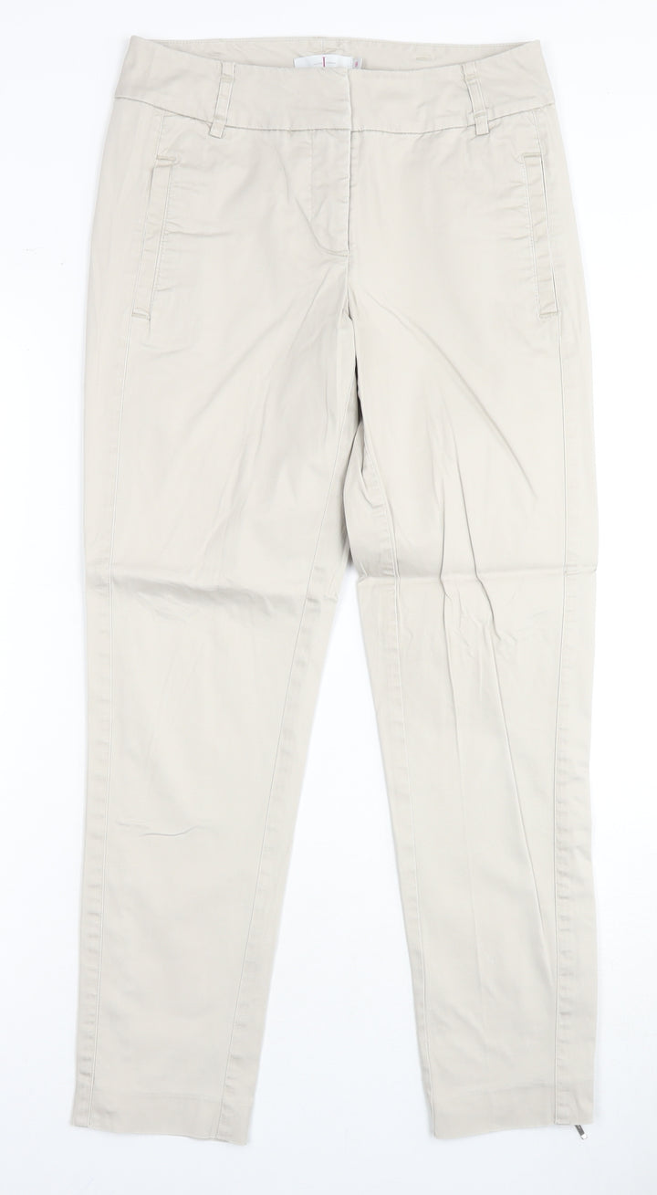 Jasper Conran Women's Beige Twill Trousers Size 8