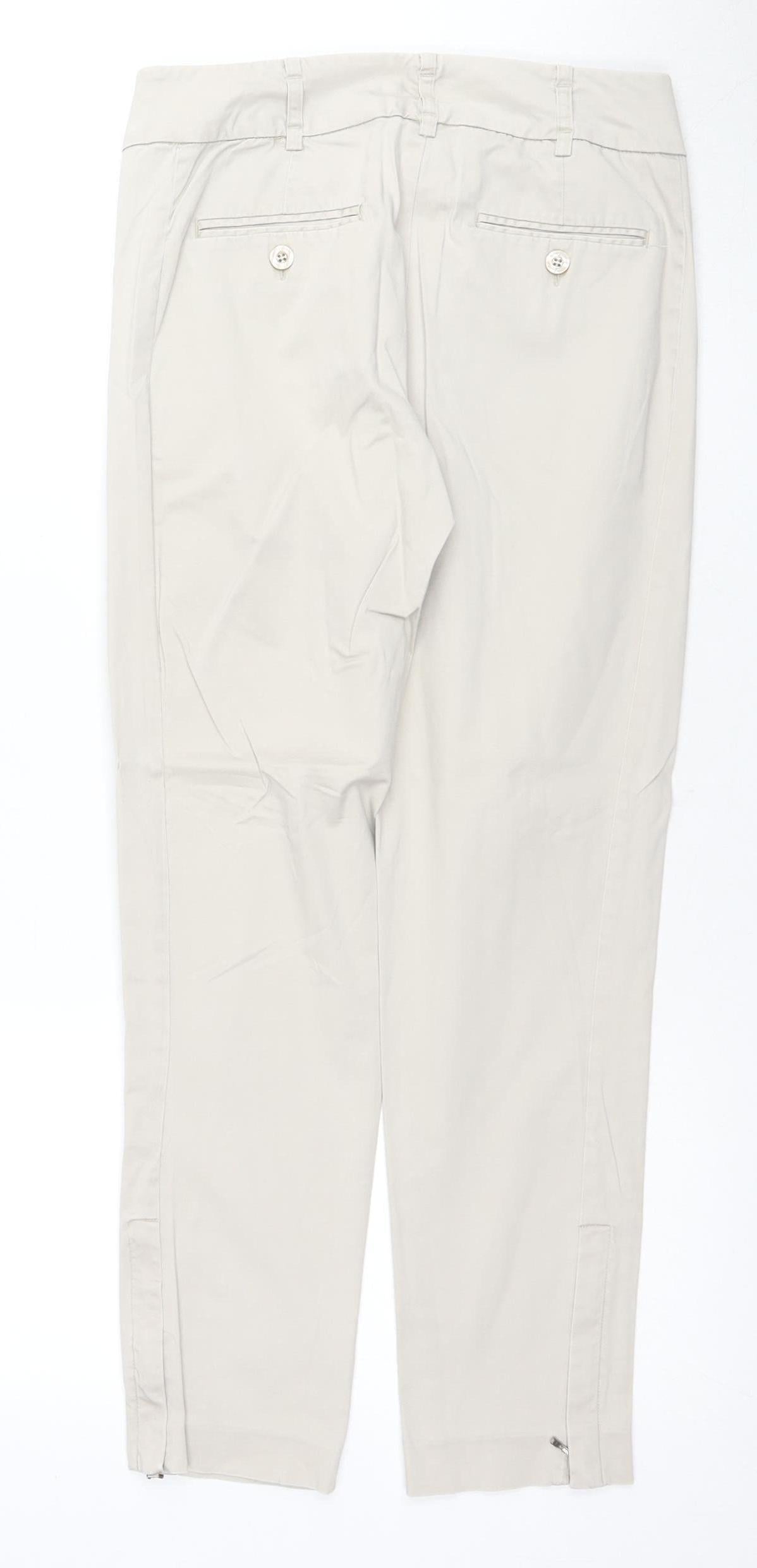 Jasper Conran Women's Beige Twill Trousers Size 8