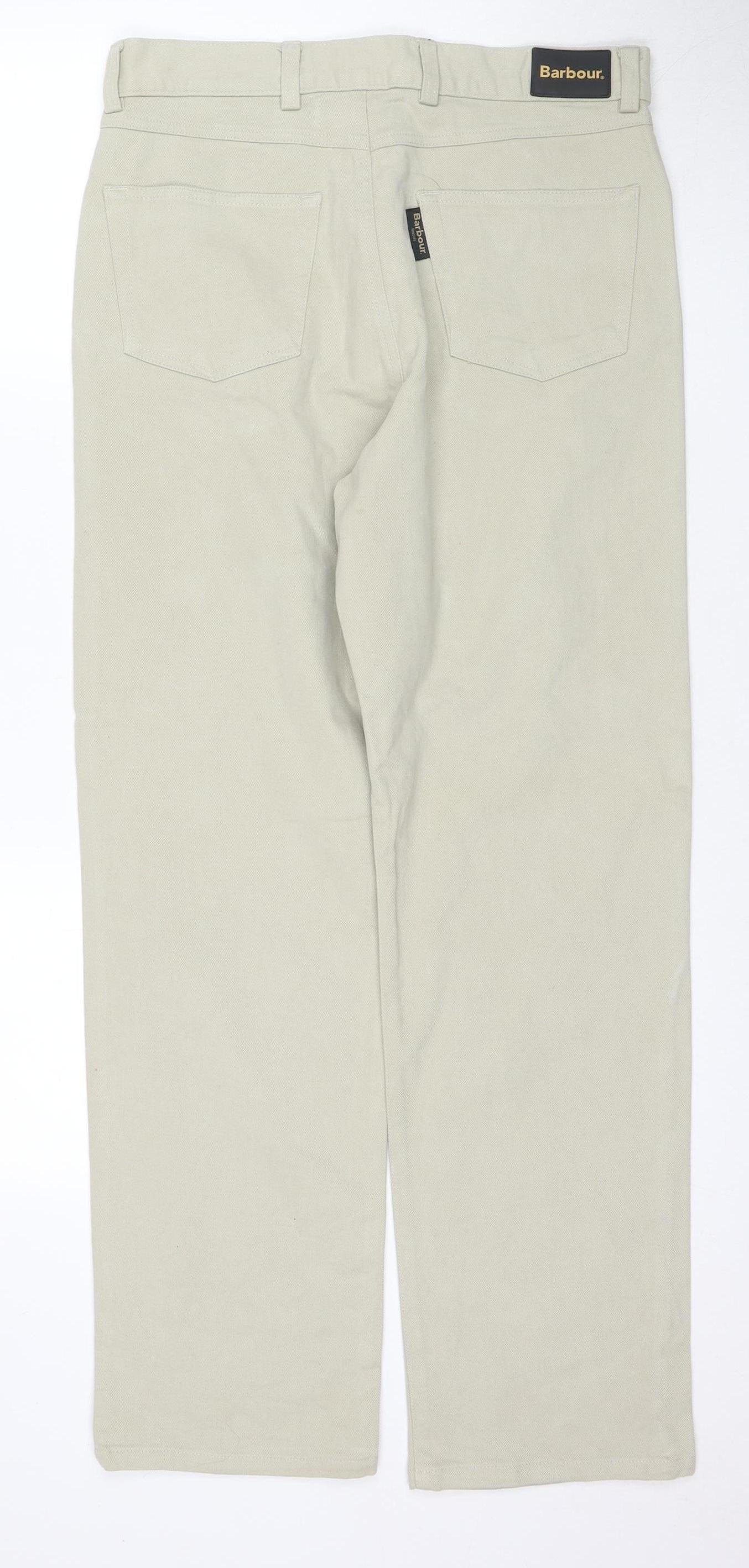 Barbour Women's Beige Chino Trousers, Size 32, Cotton Blend