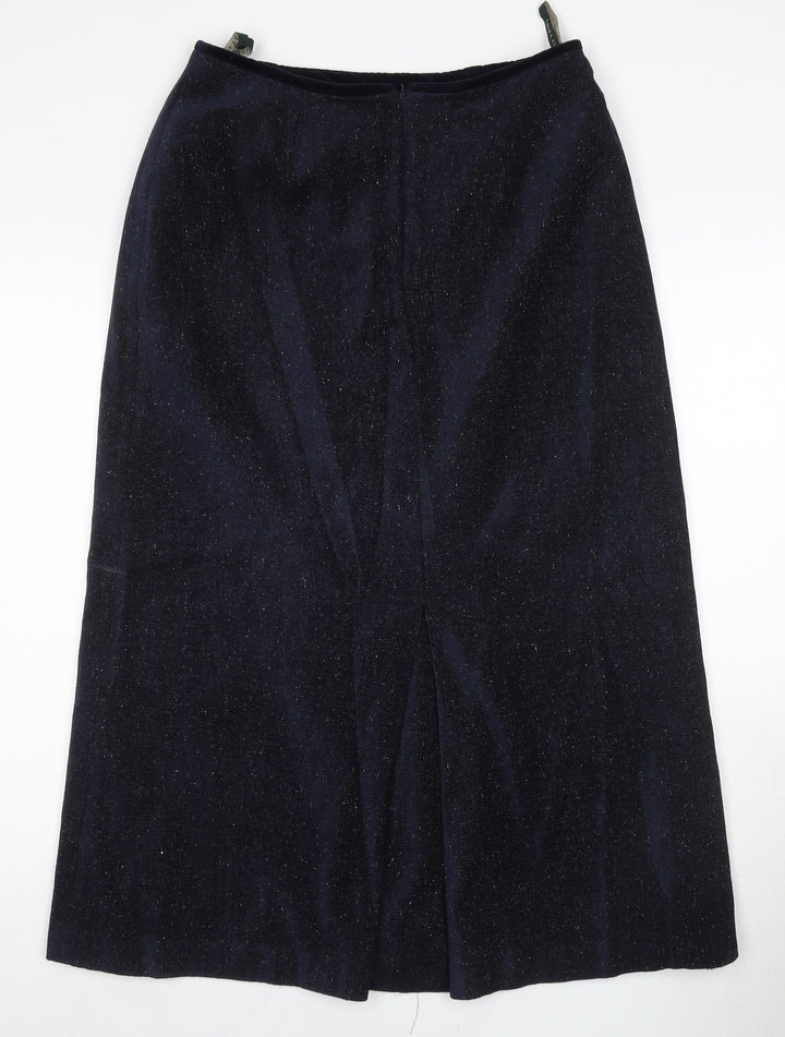 Laura Ashley Women's Blue Midi Pencil Skirt, Size 14, Vintage