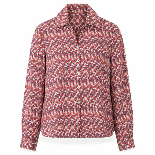Front view of East Women's Multicoloured Geometric Button-Up, size 12