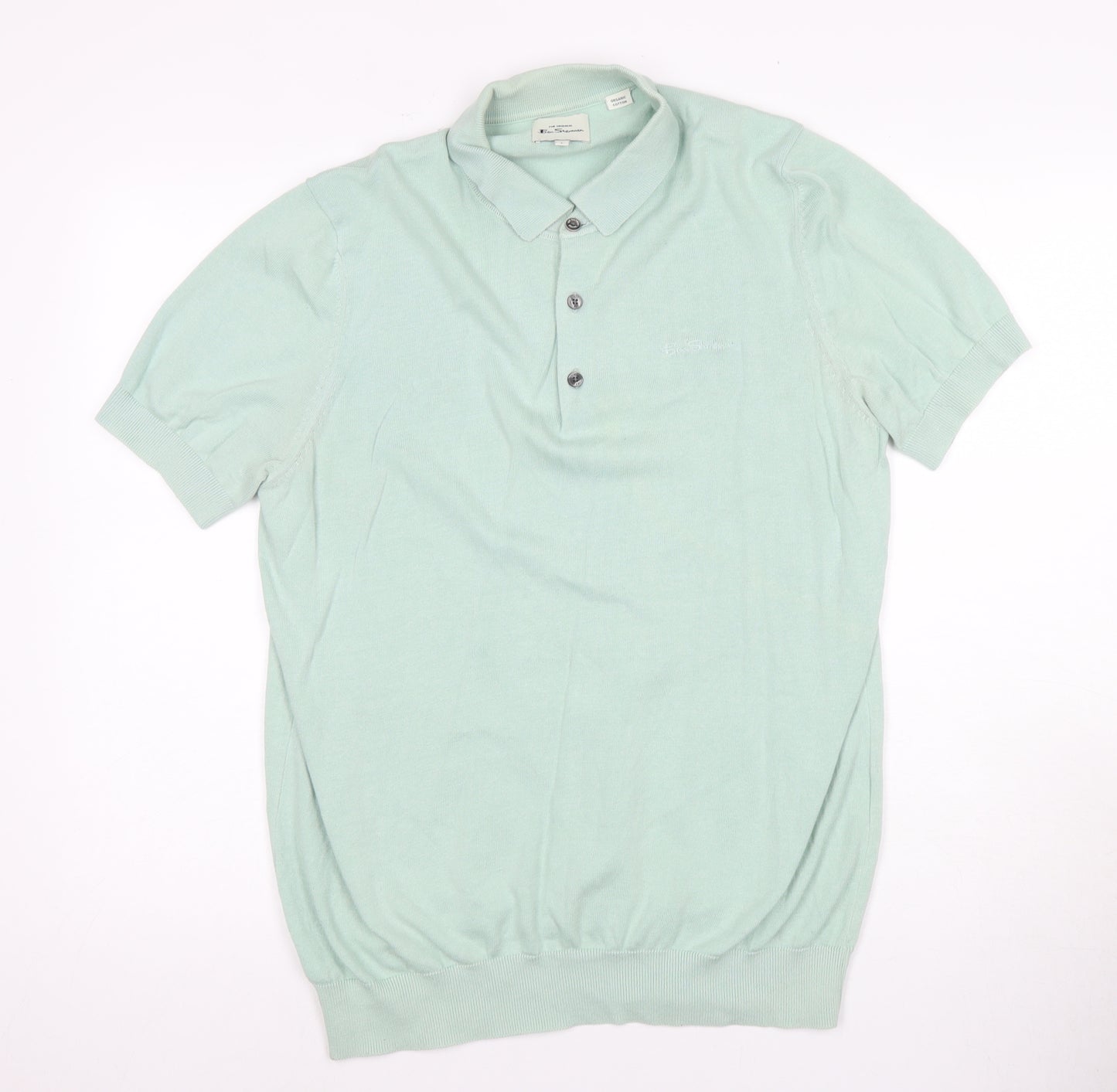 Ben Sherman Men's Green Polo Shirt L Short Sleeve