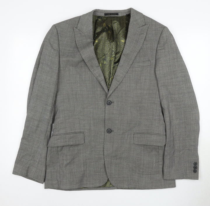 Ted Baker Men's Grey Wool Blazer Jacket, Size 40R