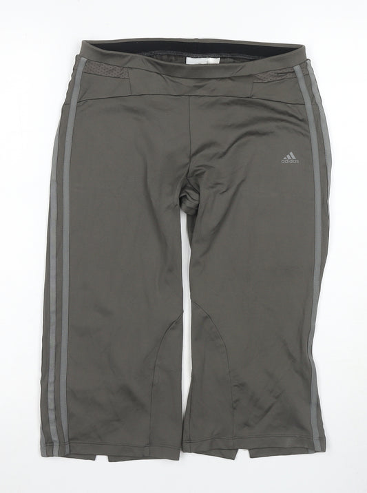 Adidas Women's Grey Athletic Shorts, Size 14