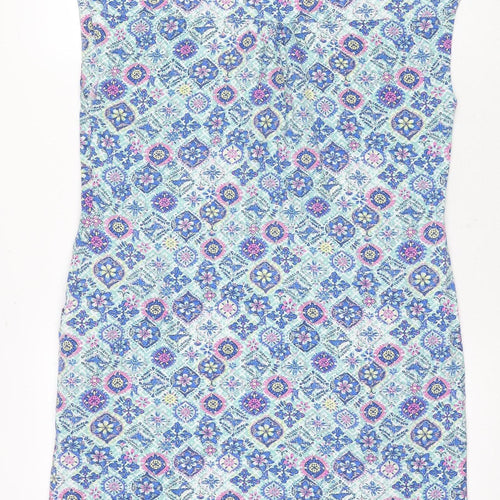 Country Rose Women's Blue Floral Short Sleeve Dress
