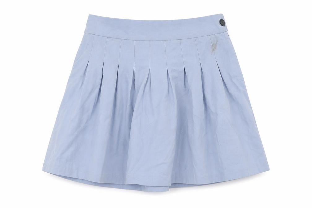 Front view of Bershka Women's Blue Pleated Skirt -, size 12