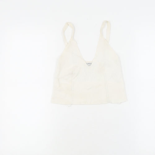 Stradivarius Women's White Camisole Tank, Size S