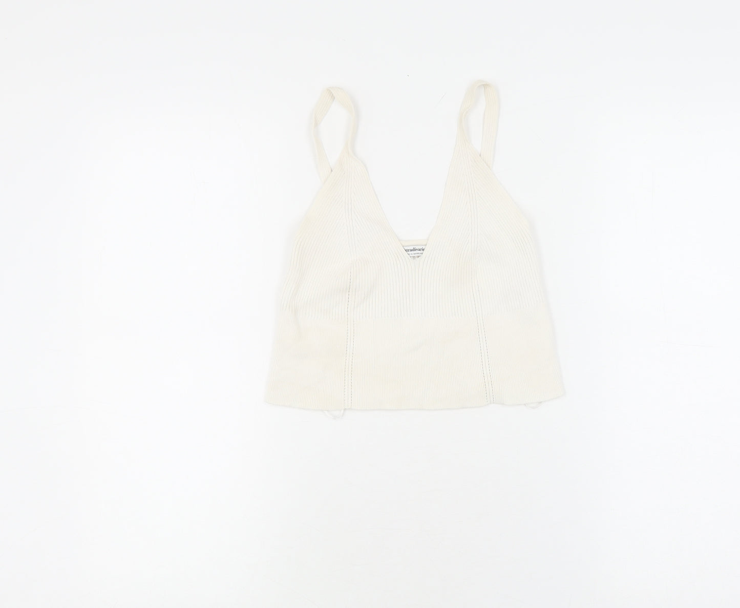 Stradivarius Women's White Camisole Tank, Size S