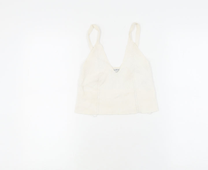 Stradivarius Women's White Camisole Tank, Size S