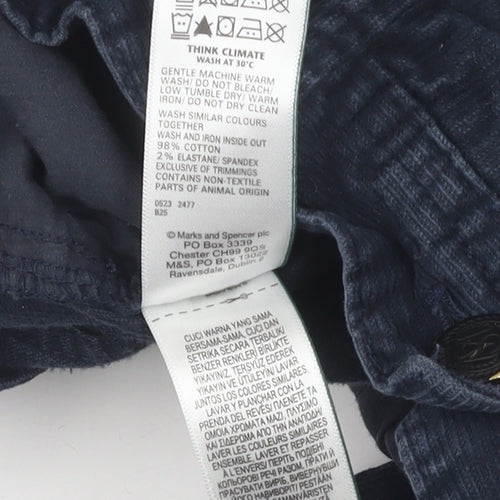 Marks and Spencer Women's Blue Straight Trousers, Size 32
