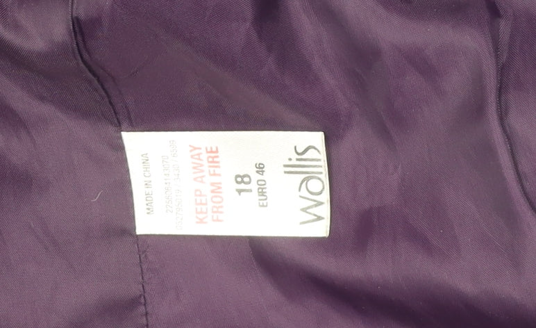 Wallis Women's Purple Trench Coat Size 18