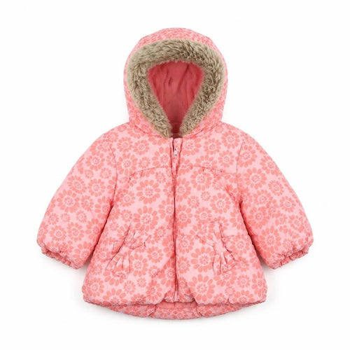 Marks and Spencer Girls Pink Floral Puffer Jacket 3-6M