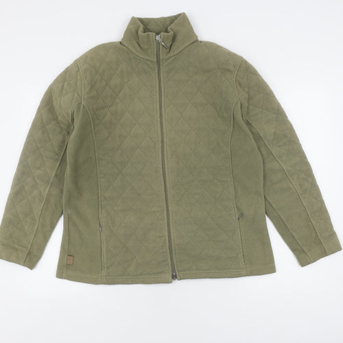 Women's Green Quilted Barbour Jacket Size UK 14 - Full Zip Fleece