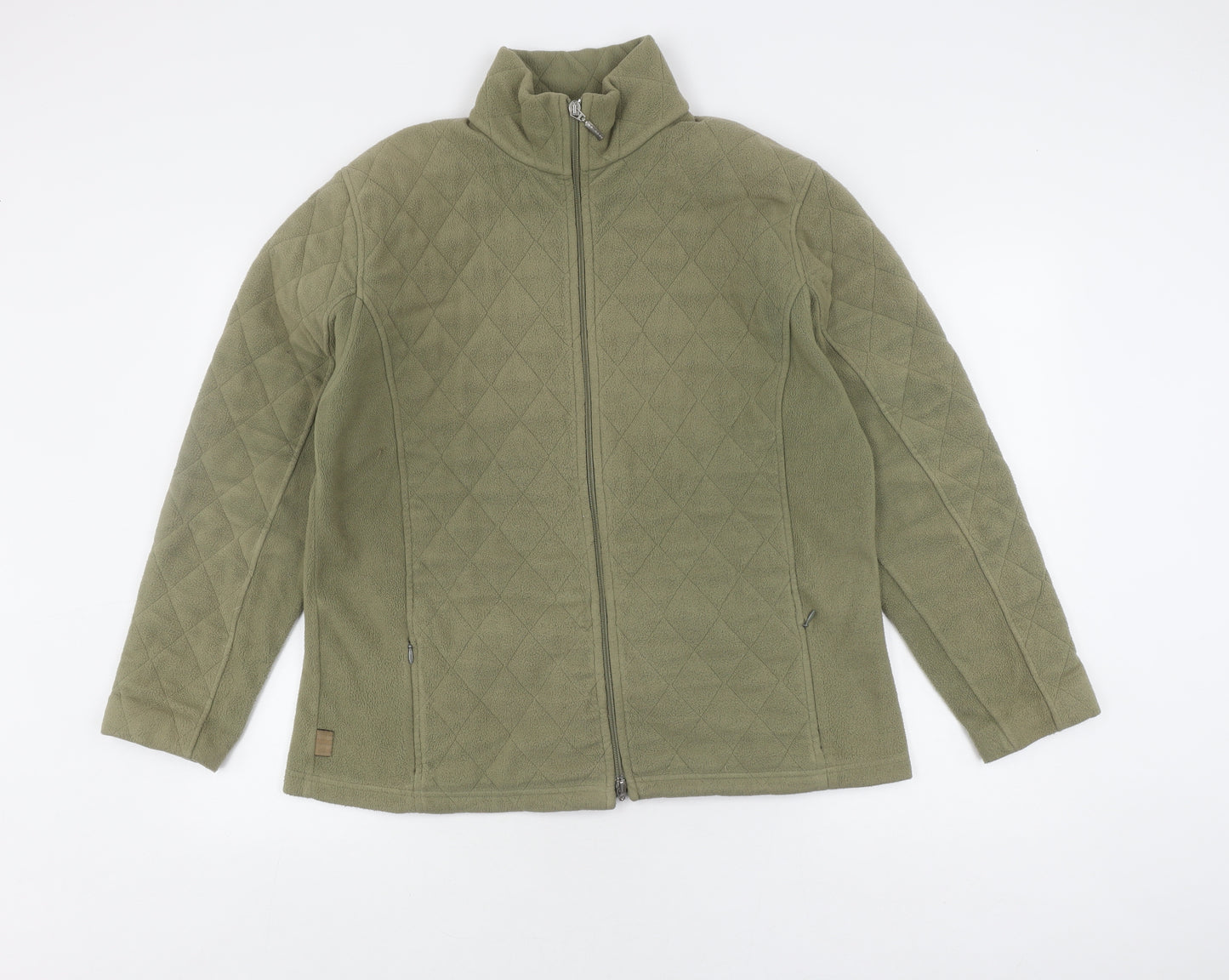 Women's Green Quilted Barbour Jacket Size UK 14 - Full Zip Fleece