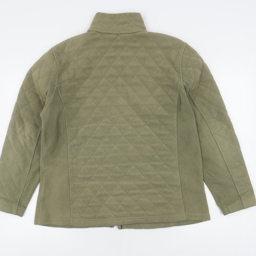 Women's Green Quilted Barbour Jacket Size UK 14 - Full Zip Fleece