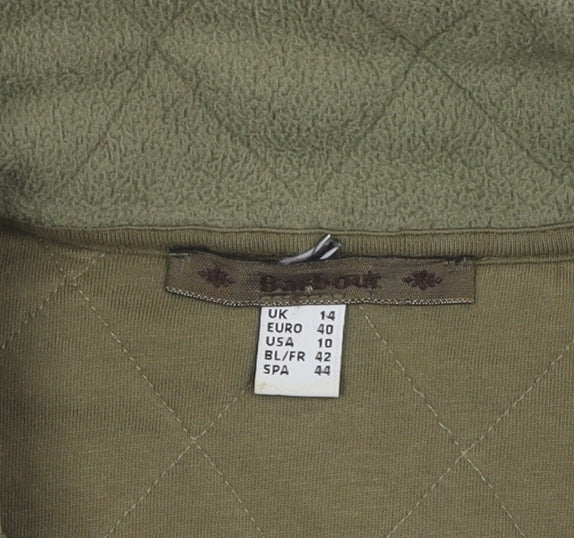 Women's Green Quilted Barbour Jacket Size UK 14 - Full Zip Fleece
