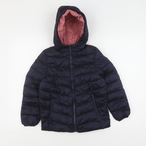 Marks and Spencer Girls Blue Puffer Jacket, Size 8-9 Years
