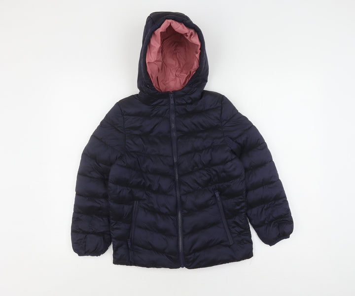 Marks and Spencer Girls Blue Puffer Jacket, Size 8-9 Years