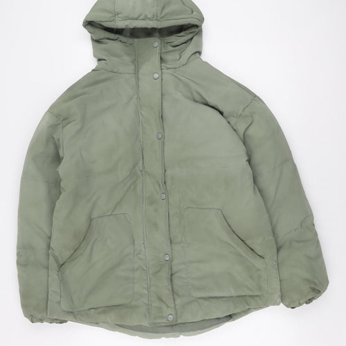 MISSPAP Green Puffer Jacket Women Size 8 Casual