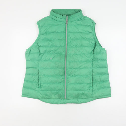 Marks and Spencer Women's Green Size 20 Puffer Waistcoat