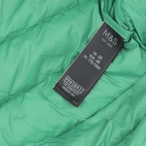 Marks and Spencer Women's Green Size 20 Puffer Waistcoat