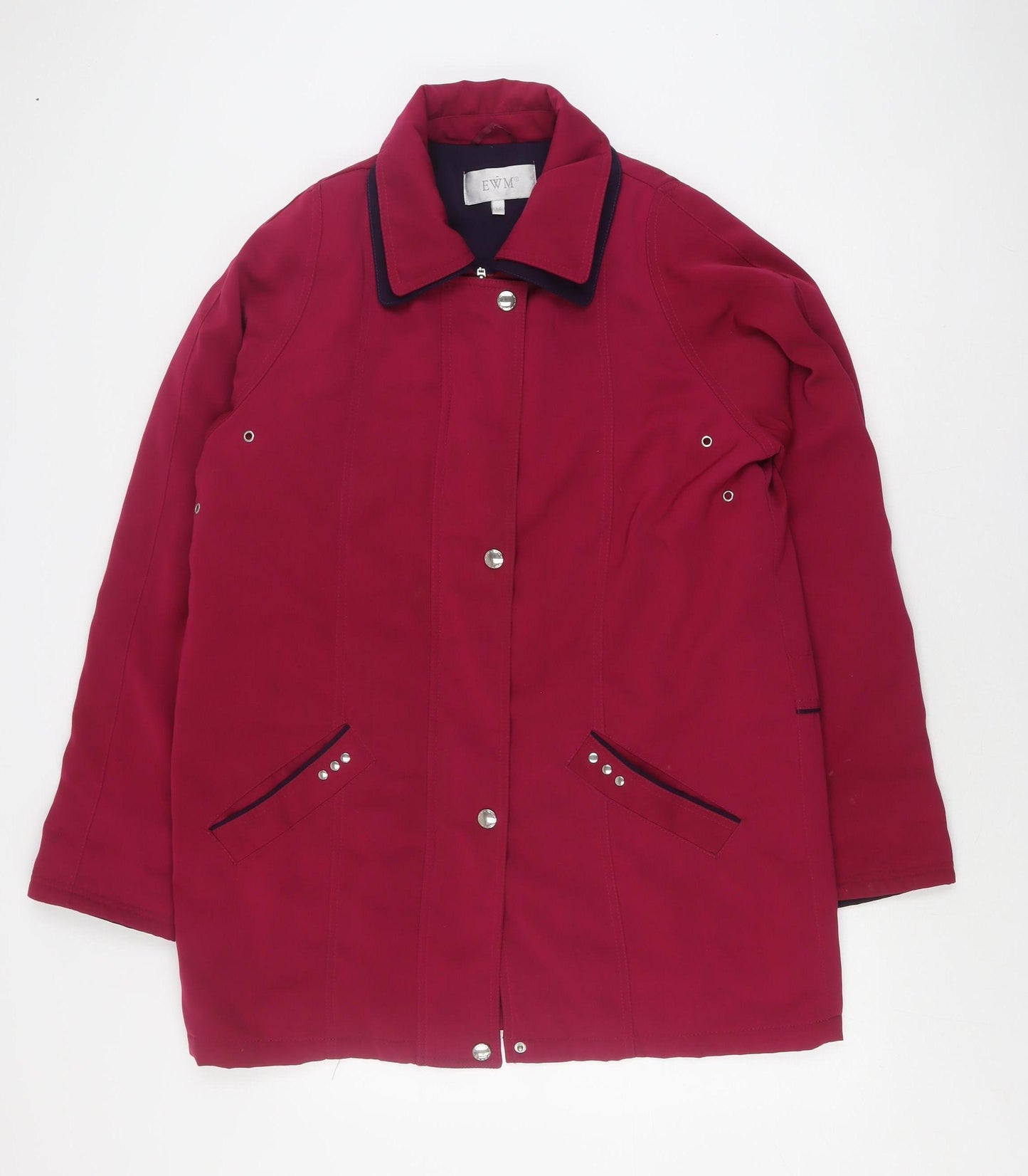 EWM Women's Purple Jacket Size 16, Mid-Length, Stylish