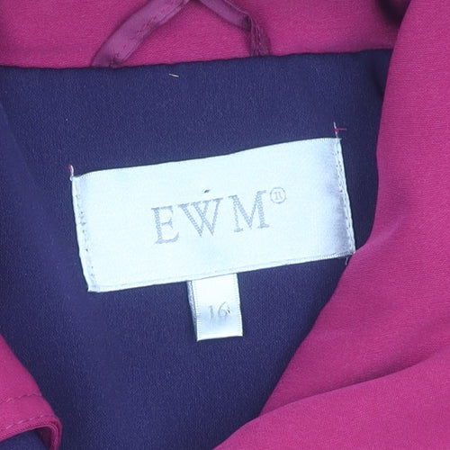 EWM Women's Purple Jacket Size 16, Mid-Length, Stylish