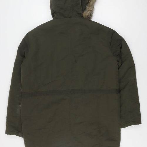 ASOS Men's Green Parka Jacket M with Hooded Lining