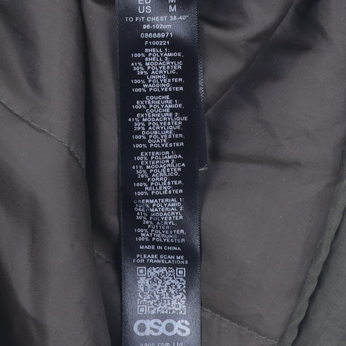 ASOS Men's Green Parka Jacket M with Hooded Lining