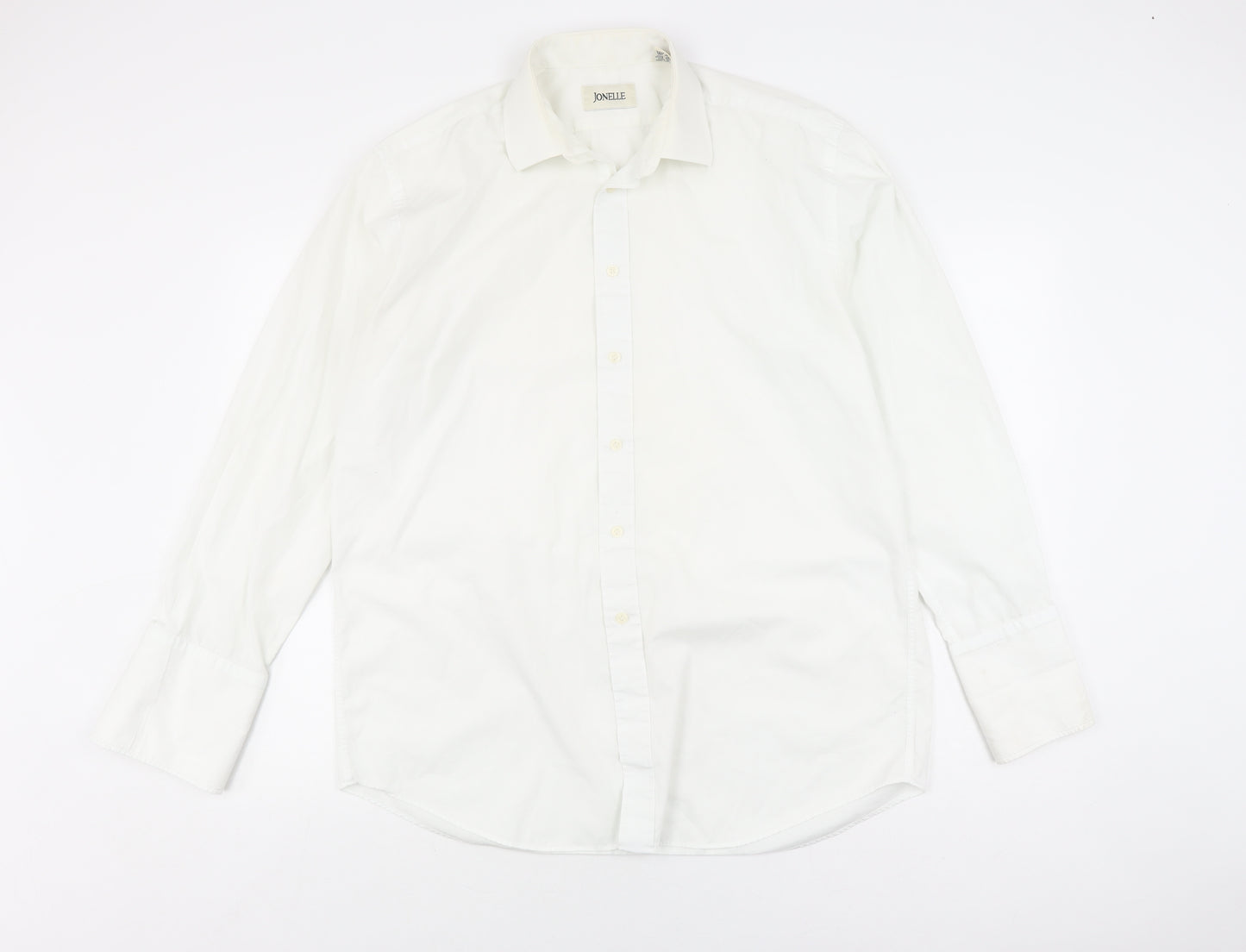 Jonelle Men's White Button-Up Casual Shirt, Size 15.5