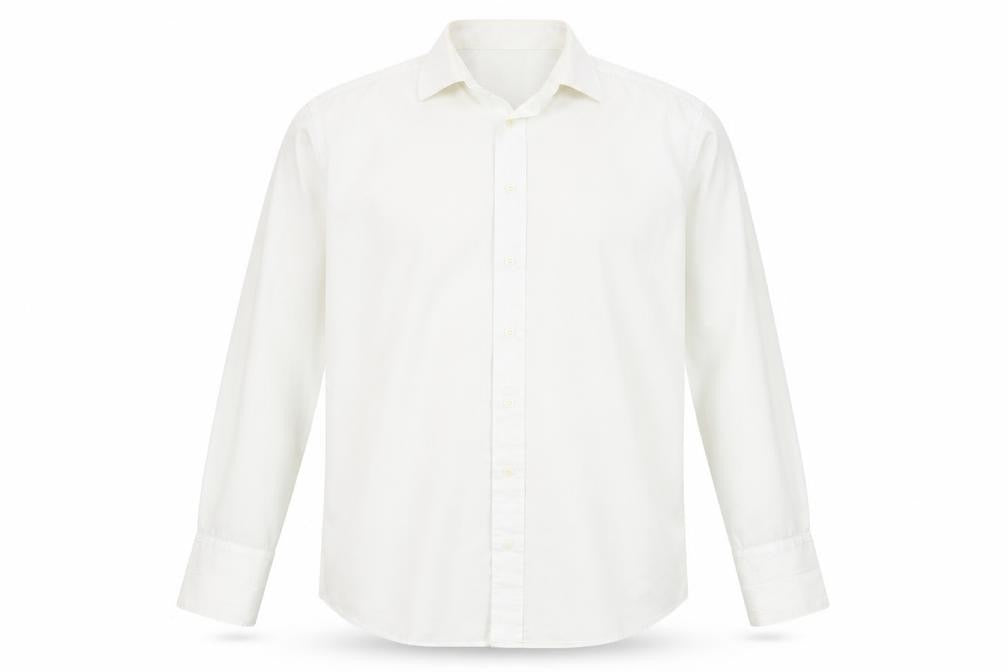 Front view of Jonelle Men's White Button-Up Casual Shirt, size 15.5