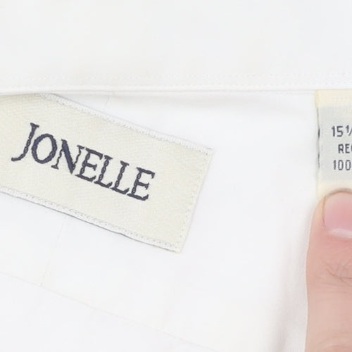 Jonelle Men's White Button-Up Casual Shirt, Size 15.5