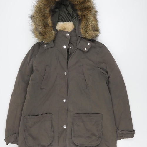 Red Herring Women's Brown Parka Coat Size 16