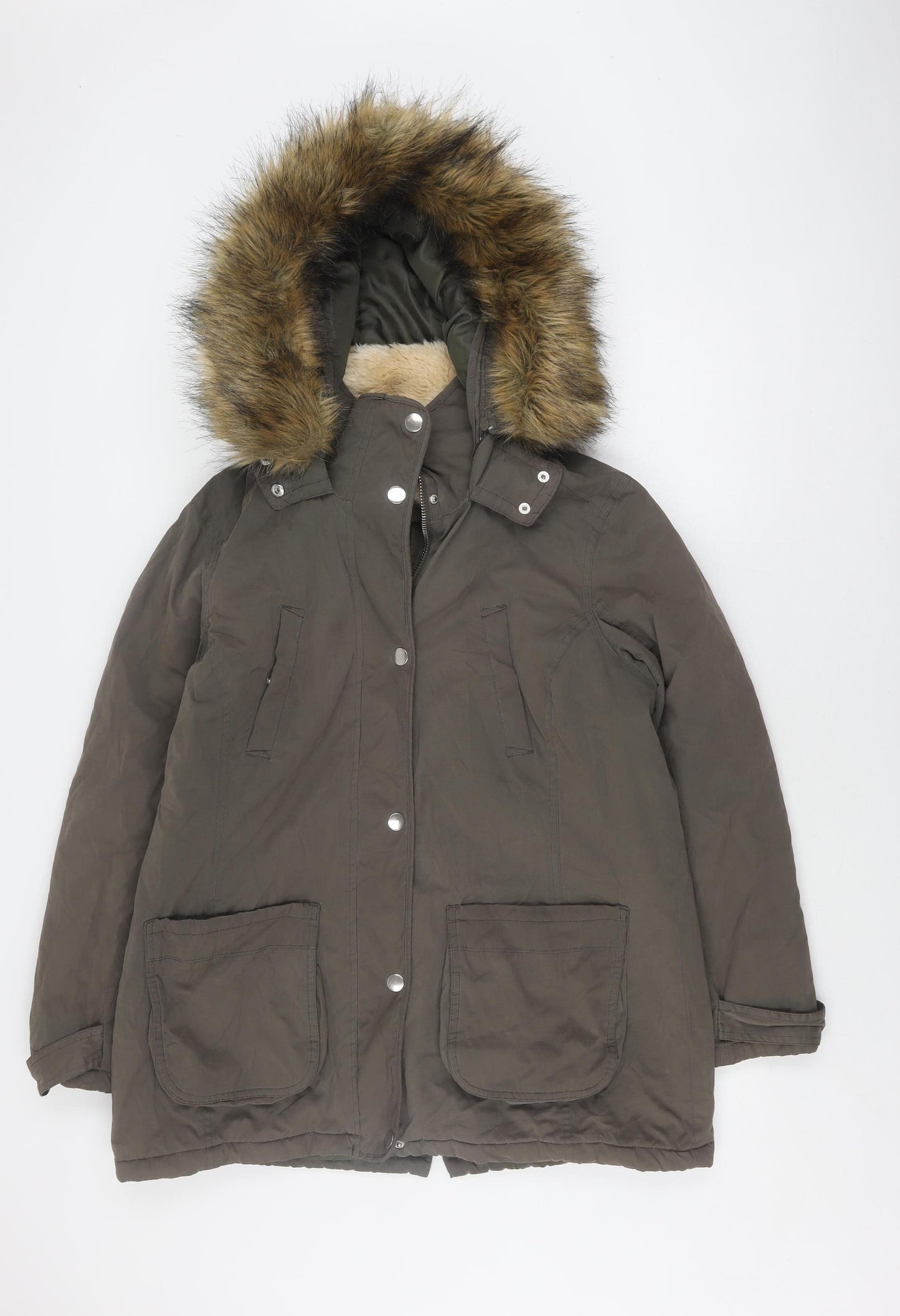 Red Herring Women's Brown Parka Coat Size 16