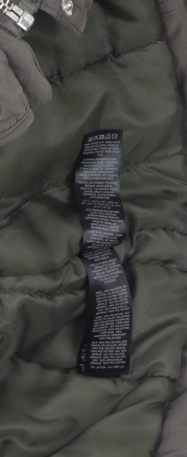 Red Herring Women's Brown Parka Coat Size 16