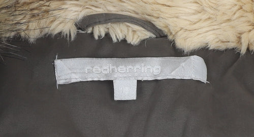 Red Herring Women's Brown Parka Coat Size 16